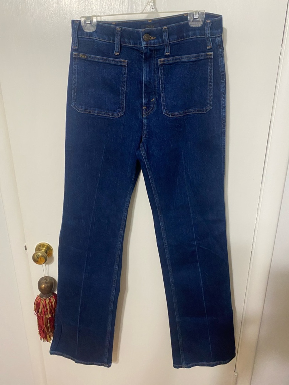 Lauren Ralph Lauren Indigo Boot-Cut Jeans with Front Patch Pockets